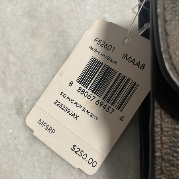 NWT brown and black Coach Wallet. - Picture 3 of 6